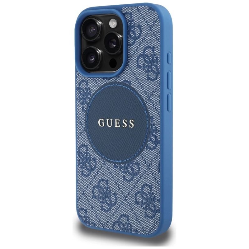 Etui Guess 4G Circle Classic Logo MagSafe na iPhone 16 Pro - niebieskie - obrazek 2