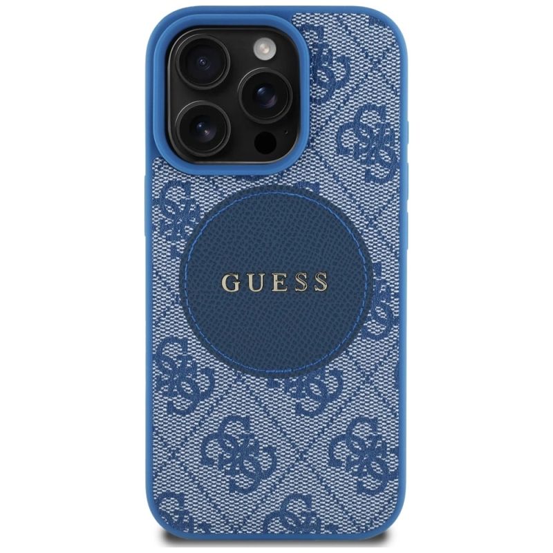 Etui Guess 4G Circle Classic Logo MagSafe na iPhone 16 Pro - niebieskie - obrazek 3