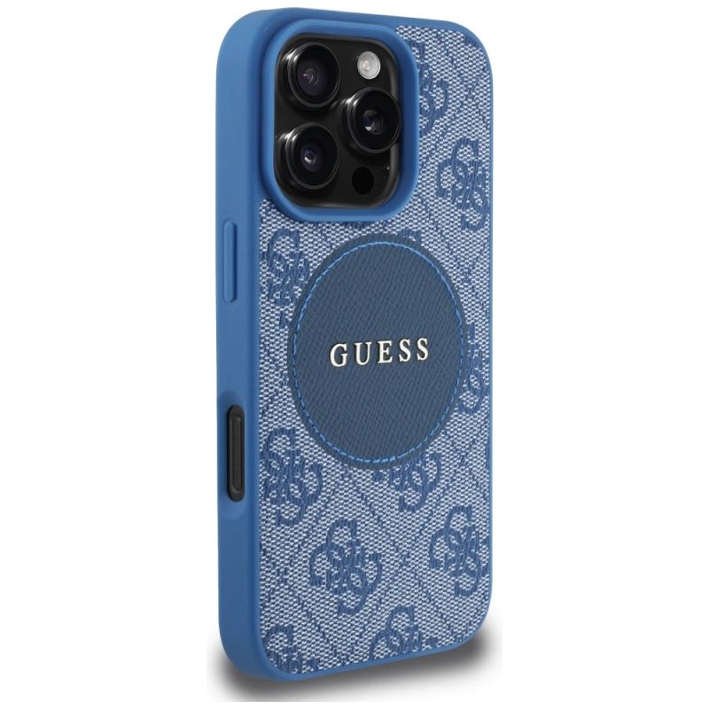 Etui Guess 4G Circle Classic Logo MagSafe na iPhone 16 Pro - niebieskie - obrazek 4