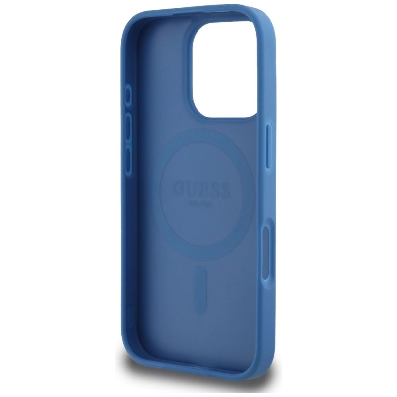 Etui Guess 4G Circle Classic Logo MagSafe na iPhone 16 Pro - niebieskie - obrazek 7