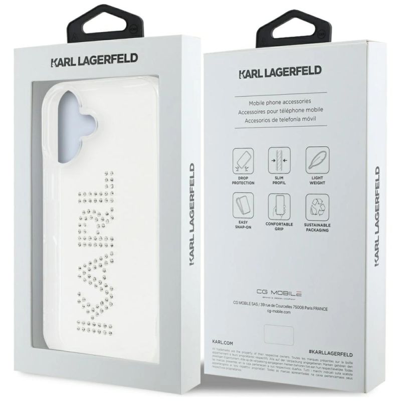 Etui Karl Lagerfeld IML Rhinestones Logo na iPhone 16 - przezroczyste - obrazek 8