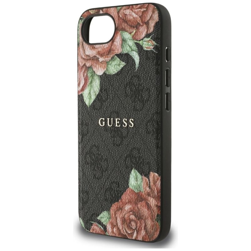 Etui Guess 4G Flowers Print MagSafe na iPhone 16e - czarne - obrazek 6