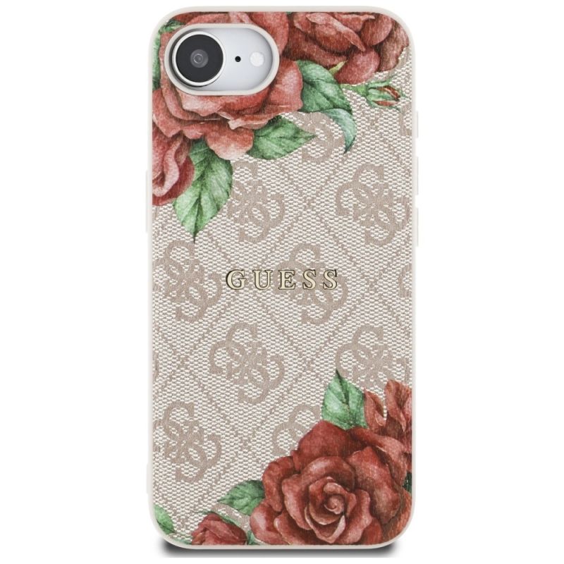 Etui Guess 4G Flowers Print MagSafe na iPhone 16e - różowe - obrazek 3