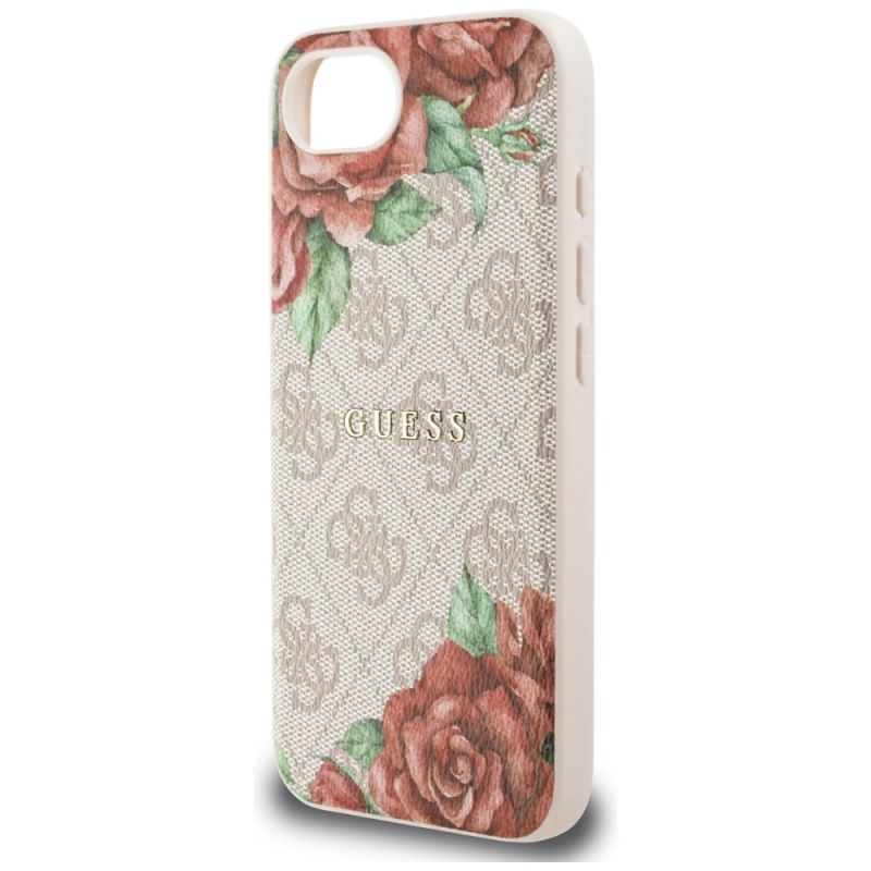 Etui Guess 4G Flowers Print MagSafe na iPhone 16e - różowe - obrazek 6