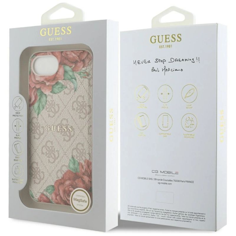 Etui Guess 4G Flowers Print MagSafe na iPhone 16e - różowe - obrazek 8