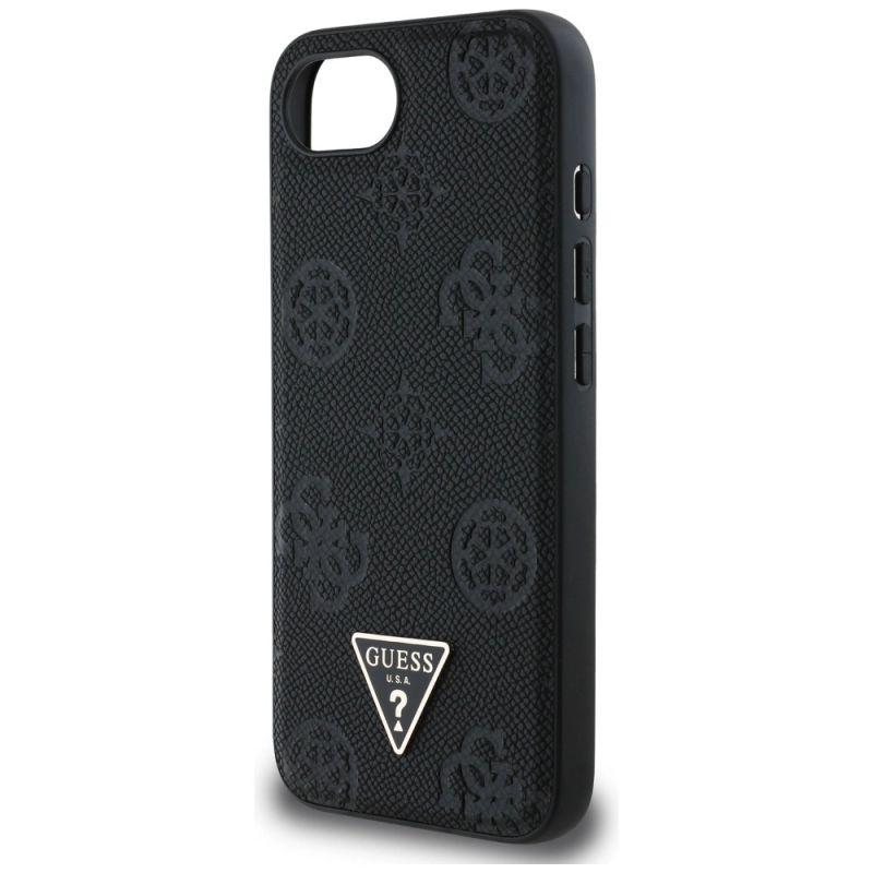 Etui Guess Grained Hot Stamp Peony Triangle Logo MagSafe na iPhone 16e - czarne - obrazek 6