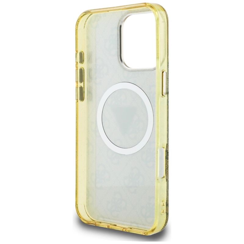 Etui Guess IML Metal Glitter 4G Circle Triangle MagSafe na iPhone 16 Pro Max - brązowe - obrazek 7