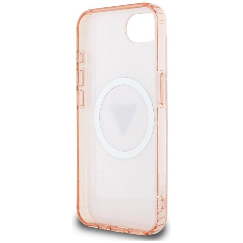Etui Guess IML Metal Glitter 4G Circle Triangle MagSafe na iPhone 16e - różowe - obrazek 7