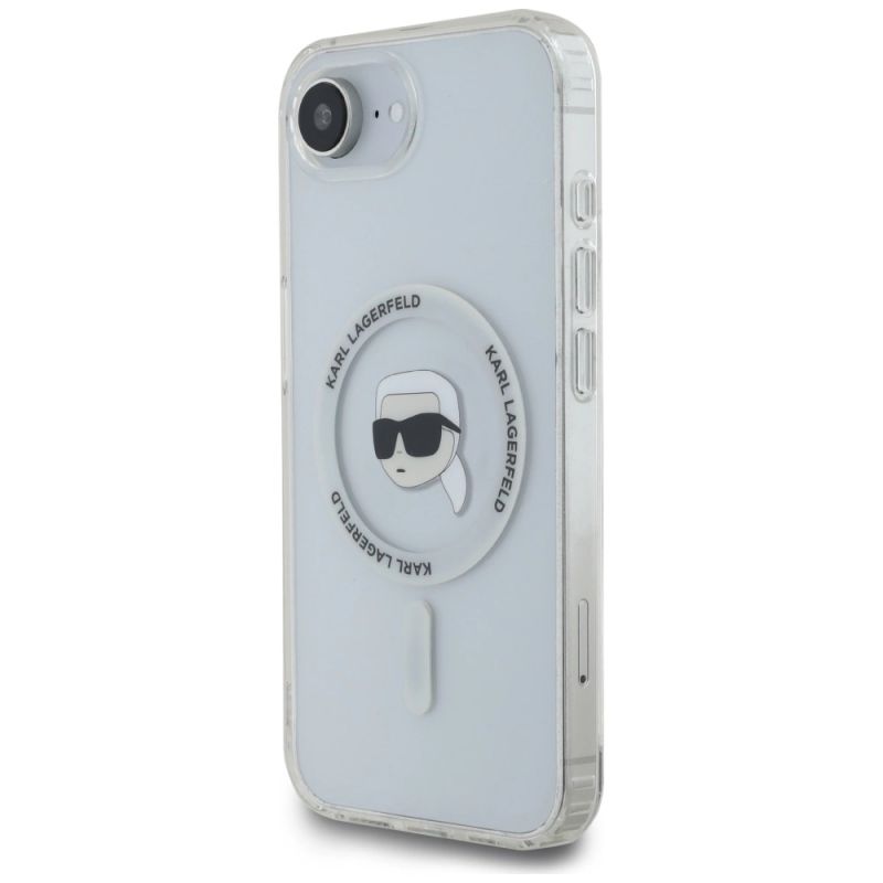 Etui Karl Lagerfeld IML Metal Karl Head MagSafe na iPhone 16e biały - obrazek 2