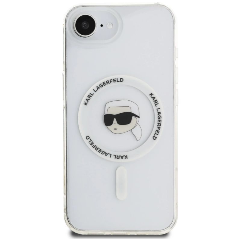 Etui Karl Lagerfeld IML Metal Karl Head MagSafe na iPhone 16e biały - obrazek 3