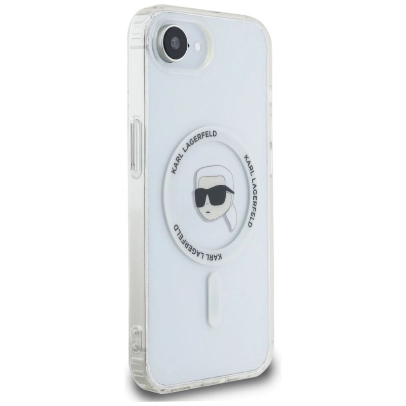 Etui Karl Lagerfeld IML Metal Karl Head MagSafe na iPhone 16e biały - obrazek 4