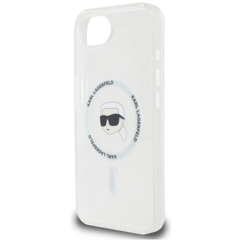 Etui Karl Lagerfeld IML Metal Karl Head MagSafe na iPhone 16e biały - obrazek 6