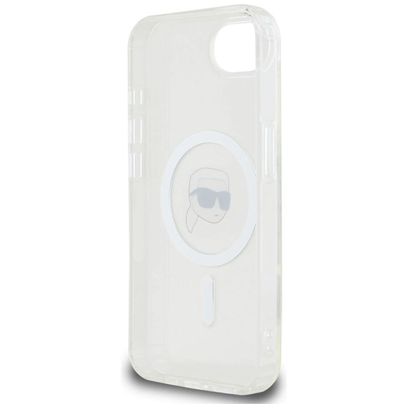 Etui Karl Lagerfeld IML Metal Karl Head MagSafe na iPhone 16e biały - obrazek 7