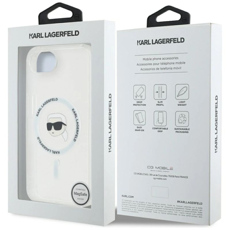 Etui Karl Lagerfeld IML Metal Karl Head MagSafe na iPhone 16e biały - obrazek 8