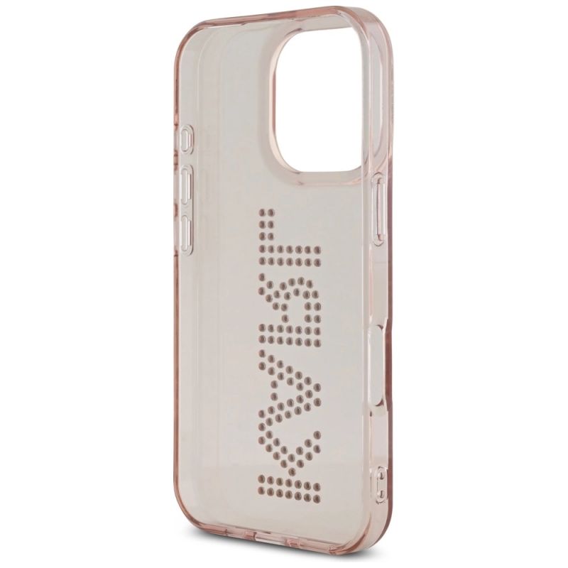 Etui Karl Lagerfeld IML Rhinestones Logo na iPhone 16 Pro Max - różowe - obrazek 7