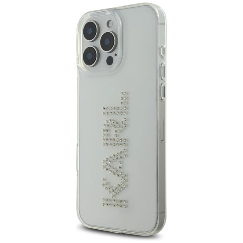 Etui Karl Lagerfeld IML Rhinestones Logo na iPhone 16 Pro - przezroczyste - obrazek 2