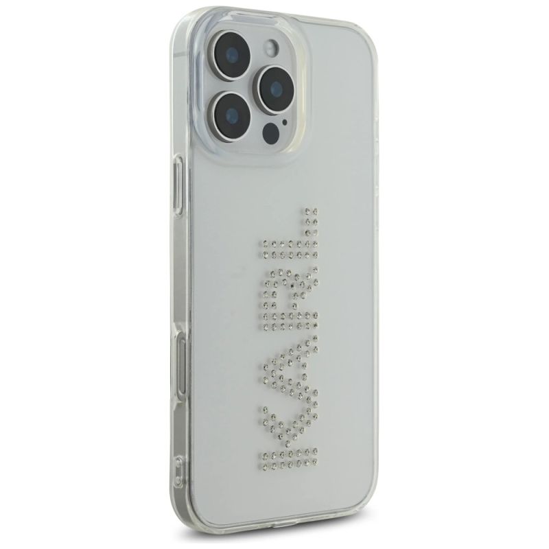 Etui Karl Lagerfeld IML Rhinestones Logo na iPhone 16 Pro - przezroczyste - obrazek 4