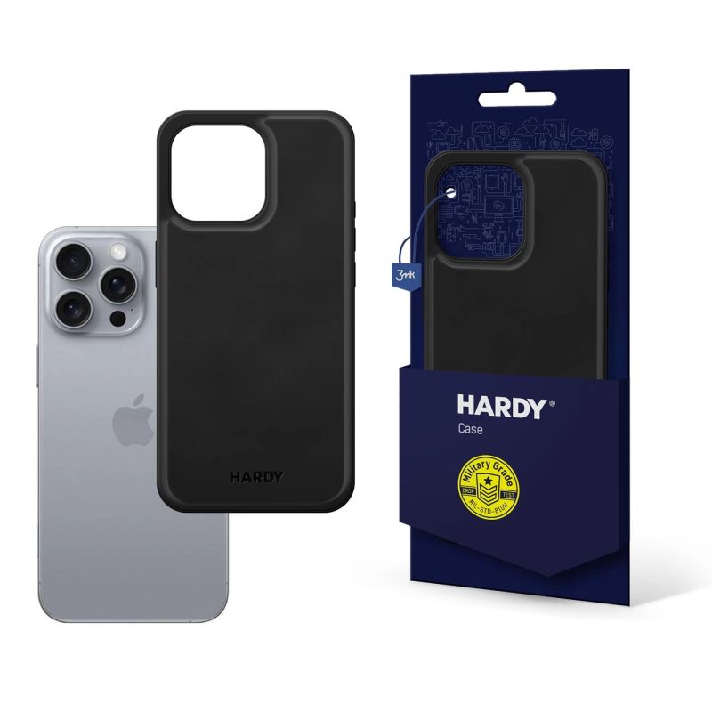 Etui 3mk Hardy Apple Silky Leather MagCase na Apple iPhone 16 Pro Max - czarne