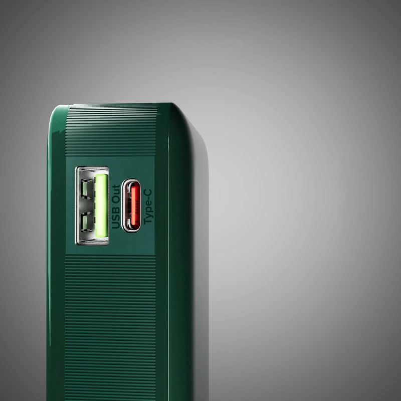 Powerbank SBS 10000 mAh 20W z wbudowanym kablem USB-C i wyświetlaczem cyfrowym - zielony - obrazek 7