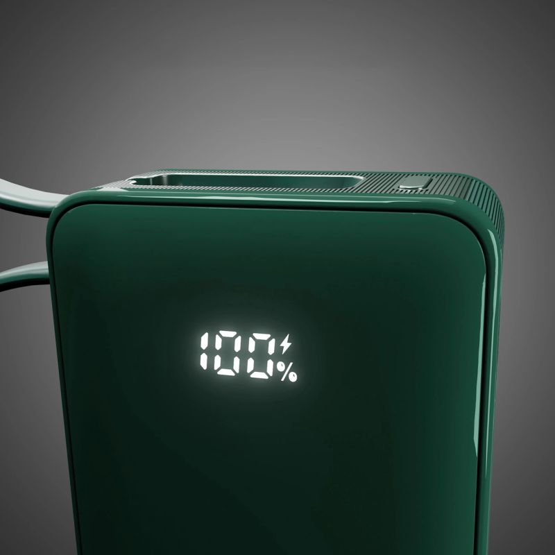 Powerbank SBS 10000 mAh 20W z wbudowanym kablem USB-C i wyświetlaczem cyfrowym - zielony - obrazek 8