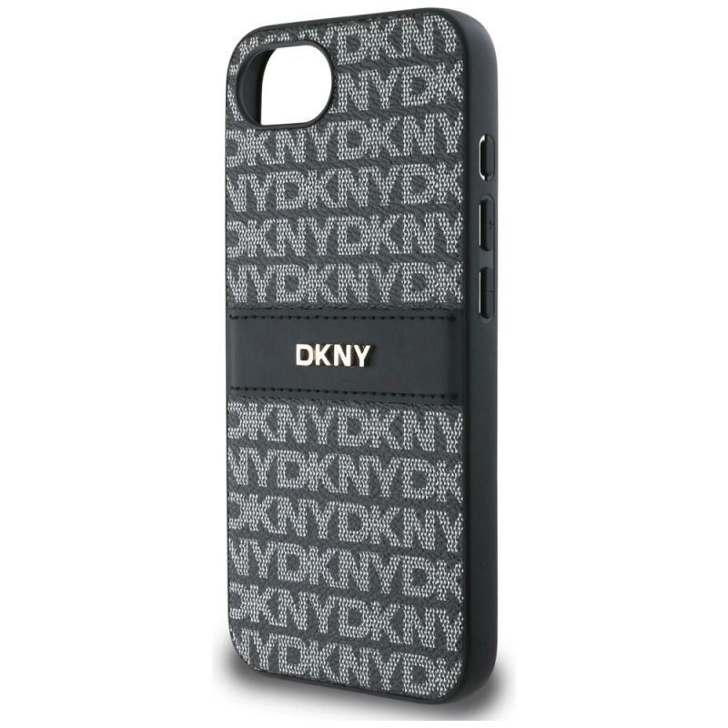 Etui DKNY Repeat Texture Pattern with Tonal Stripe na iPhone 16e - czarne - obrazek 6