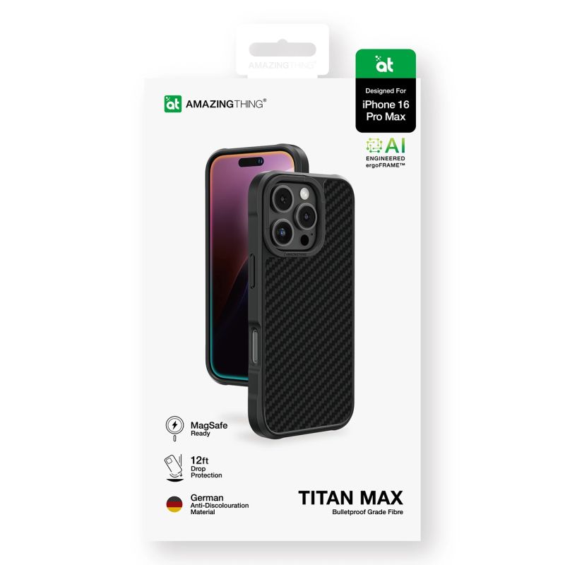 Etui pancerne AMAZINGTHING Titan Max Case z włóknami aramidowymi 1500D do iPhone 16 Pro Max - czarne - obrazek 4