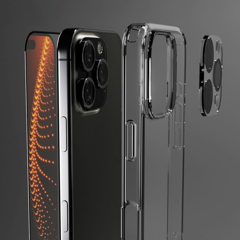 Zestaw SBS z technologią D3O na iPhone 16 Pro – etui + szkło ochronne na ekran i aparat - przezroczyste - obrazek 4