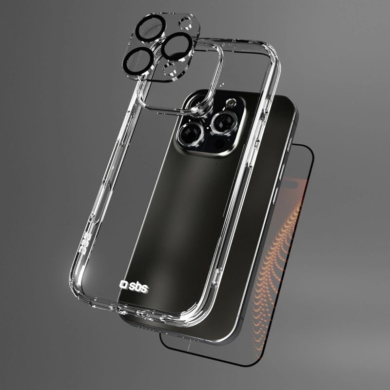 Zestaw SBS z technologią D3O na iPhone 16 Pro – etui + szkło ochronne na ekran i aparat - przezroczyste - obrazek 8