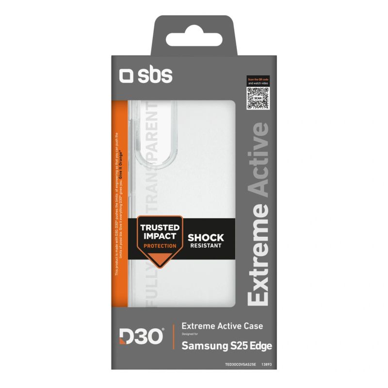 Etui SBS D3O na Samsung Galaxy S25 Edge - przezroczyste - obrazek 2