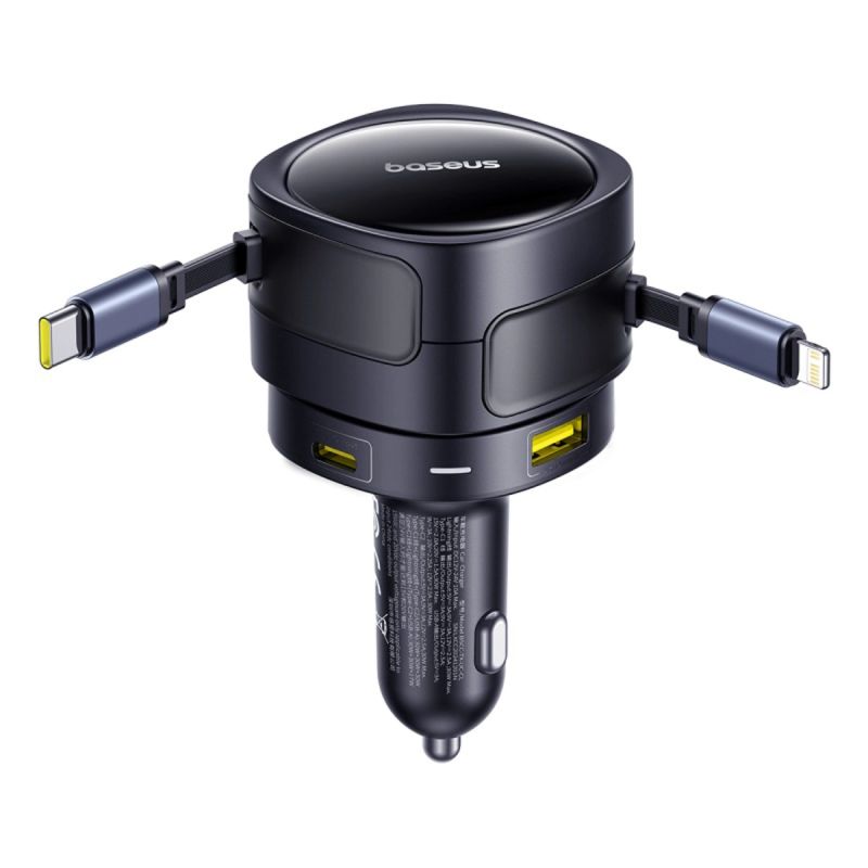 Ładowarka samochodowa Baseus Enjoyment Max 90W 2x USB-C + kabel USB-C i Lightning – czarna - obrazek 5