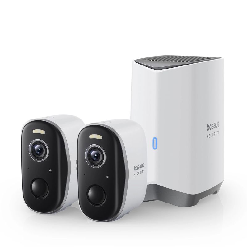 Zestaw monitoringu zewnętrznego Baseus Security N1 2K (2 kamery) – biały