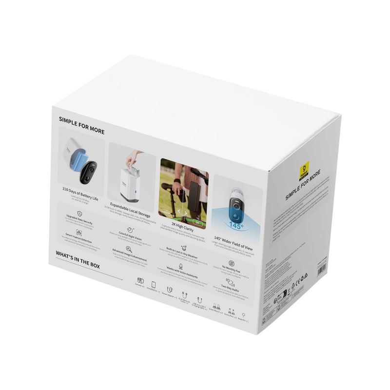 Zestaw monitoringu zewnętrznego Baseus Security N1 2K (2 kamery) – biały - obrazek 5