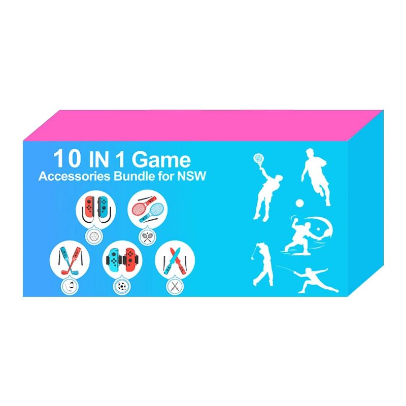 Pakiet akcesoriów rodzinnych 10 w 1 do gry Nintendo Switch Sports - zestaw czerwony i niebieski - obrazek 17