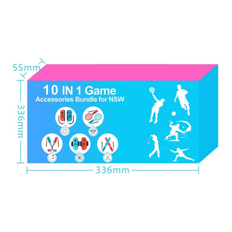 Pakiet akcesoriów rodzinnych 10 w 1 do gry Nintendo Switch Sports - zestaw czerwony i niebieski - obrazek 19