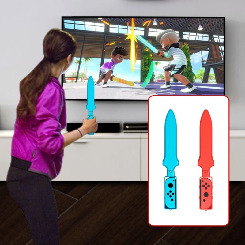 Pakiet akcesoriów rodzinnych 10 w 1 do gry Nintendo Switch Sports - zestaw czerwony i niebieski - obrazek 20