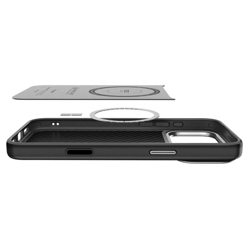 Etui Spigen Enzo Aramid "T" MagSafe na iPhone 17 Pro - czarno-srebrne - obrazek 8