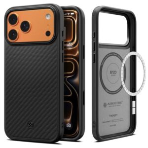 Etui Spigen Enzo Aramid "T" MagSafe na iPhone 17 Pro Max - czarne