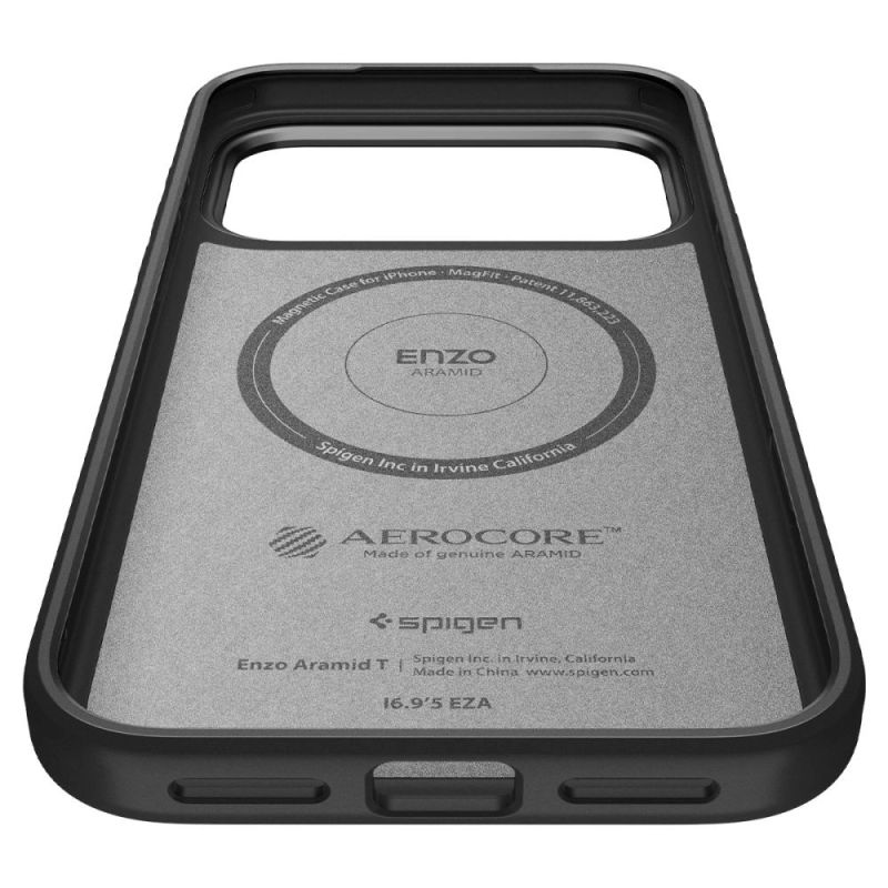 Etui Spigen Enzo Aramid "T" MagSafe na iPhone 17 Pro Max - czarne - obrazek 8