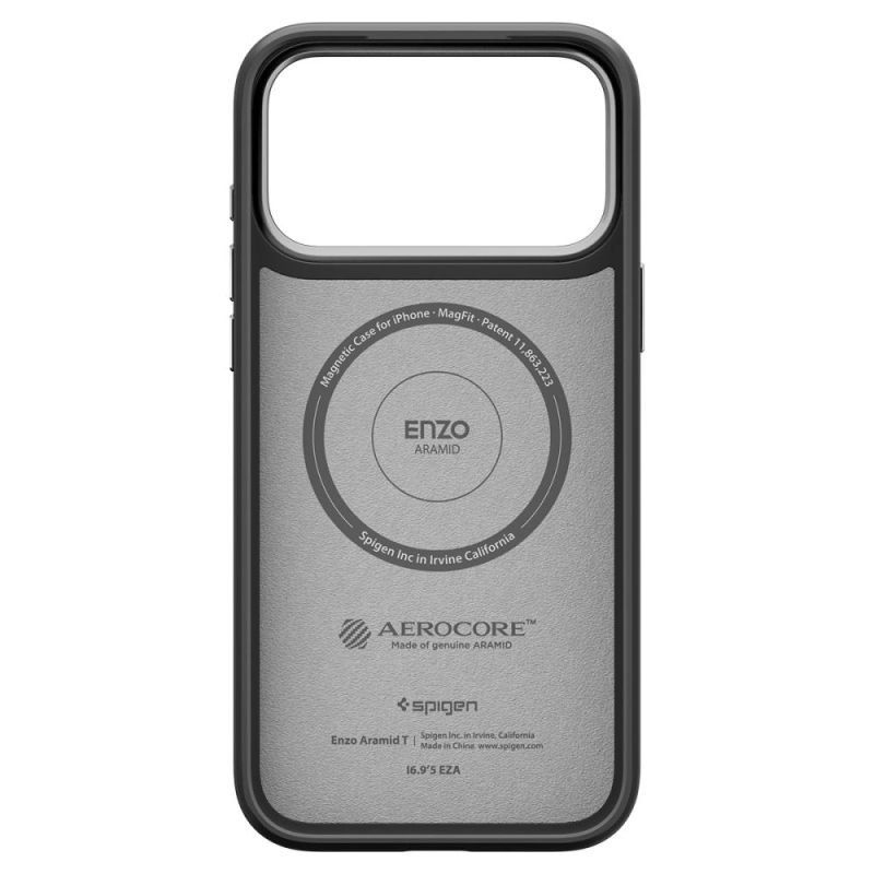Etui Spigen Enzo Aramid "T" MagSafe na iPhone 17 Pro Max - czarno-srebrne - obrazek 3