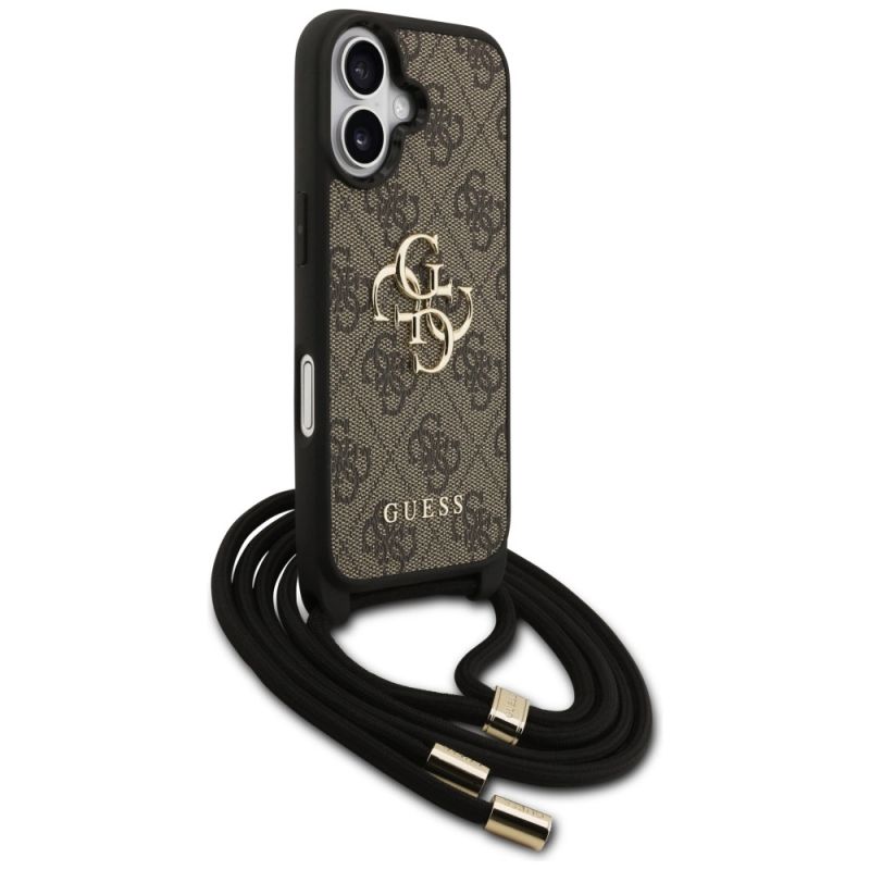 Etui Guess 4G Big Logo Cord Stap Crossbody na iPhone 17 - brązowe - obrazek 3
