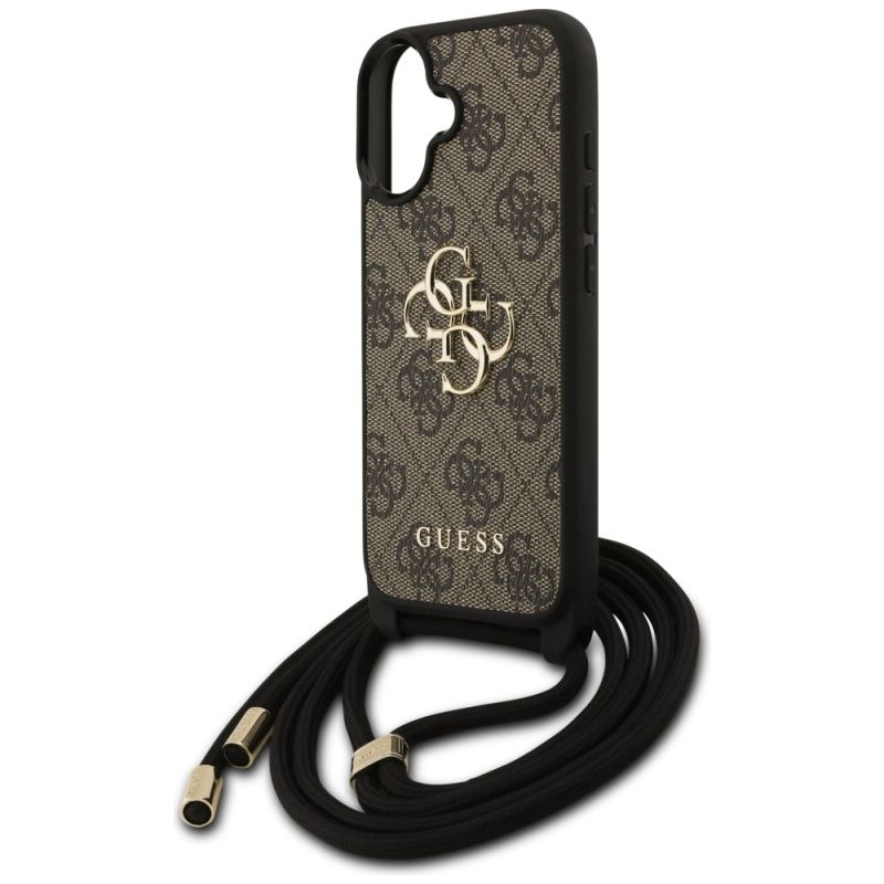 Etui Guess 4G Big Logo Cord Stap Crossbody na iPhone 17 - brązowe - obrazek 5