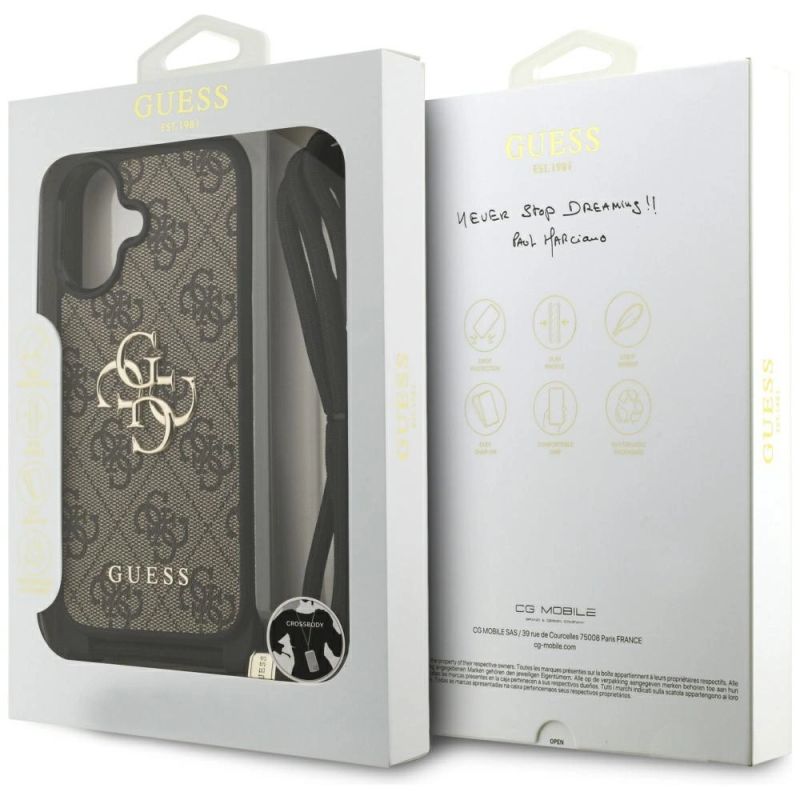Etui Guess 4G Big Logo Cord Stap Crossbody na iPhone 17 - brązowe - obrazek 7