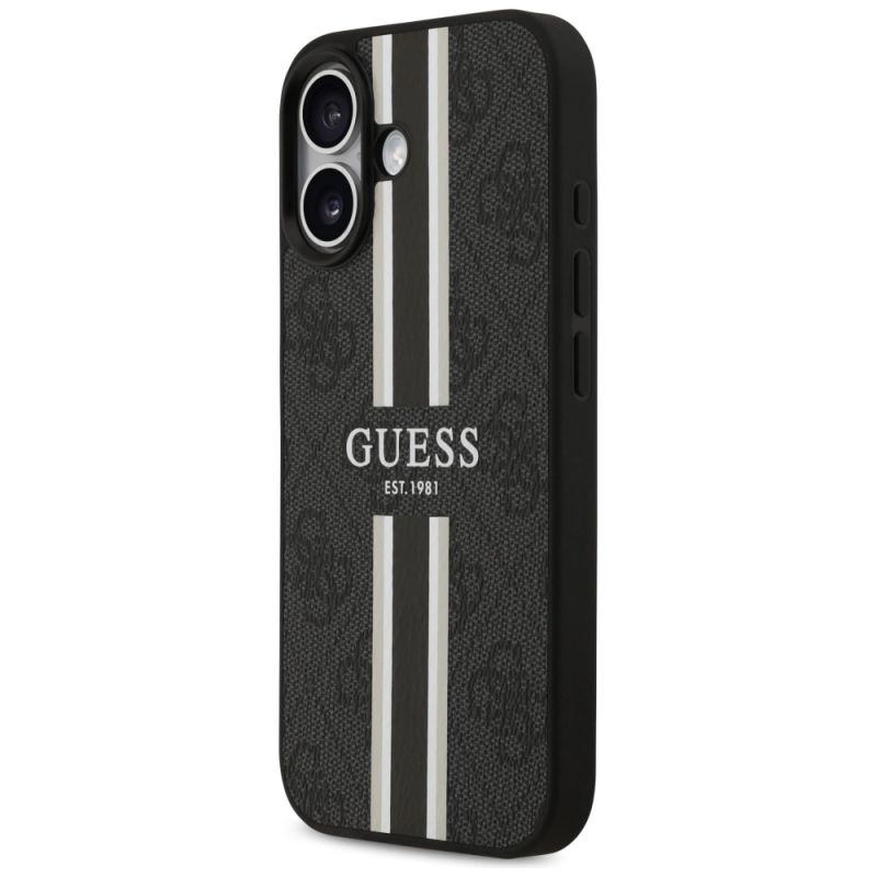 Etui Guess 4G Printed Stripes MagSafe na iPhone 17 -czarne - obrazek 2
