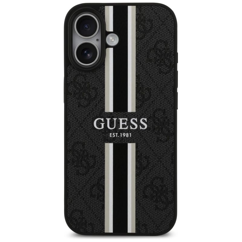 Etui Guess 4G Printed Stripes MagSafe na iPhone 17 -czarne - obrazek 3