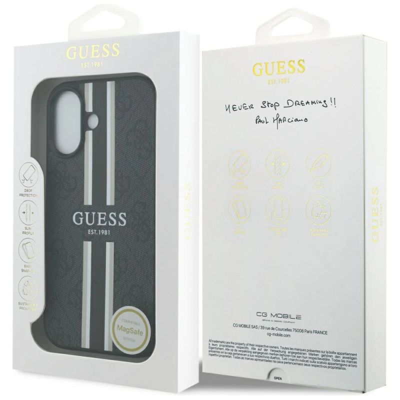 Etui Guess 4G Printed Stripes MagSafe na iPhone 17 -czarne - obrazek 8