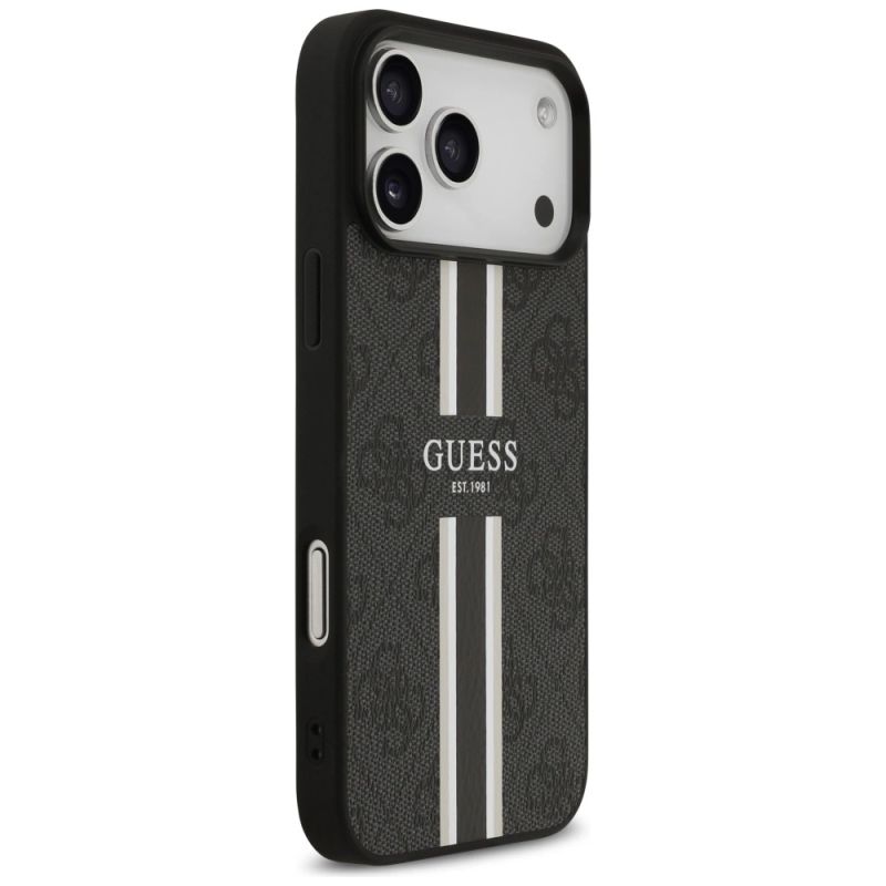 Etui Guess 4G Printed Stripes MagSafe na iPhone 17 Pro Max - czarne - obrazek 4