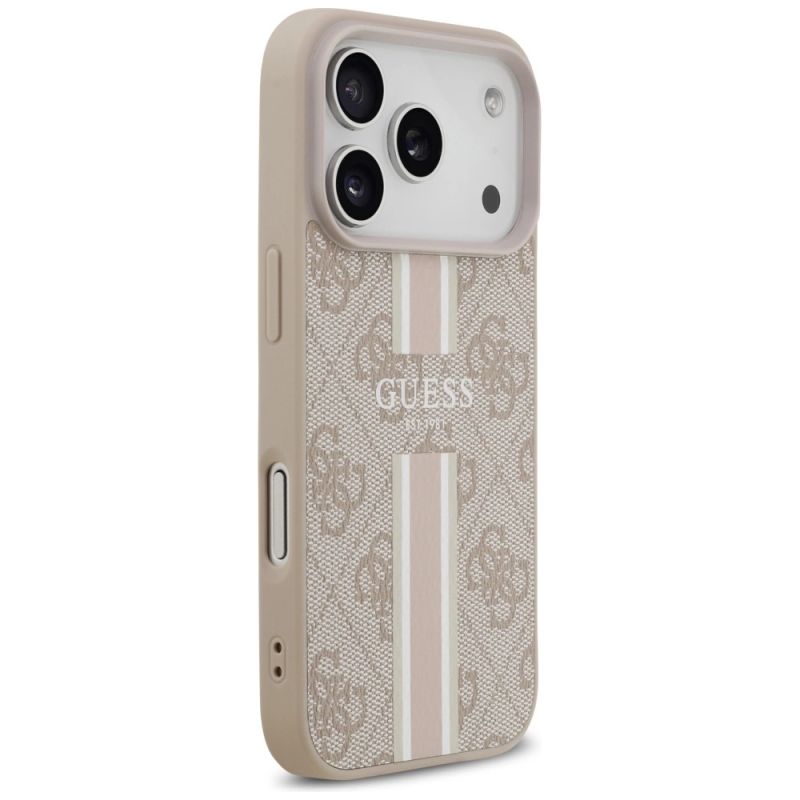 Etui Guess 4G Printed Stripes MagSafe na iPhone 17 Pro - różowe - obrazek 4