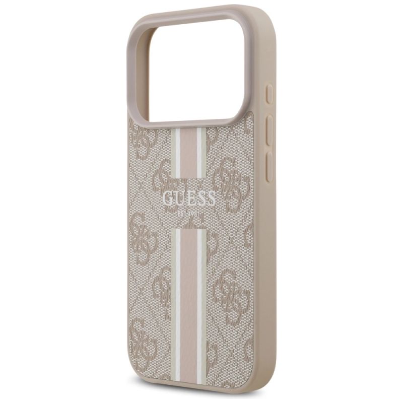 Etui Guess 4G Printed Stripes MagSafe na iPhone 17 Pro - różowe - obrazek 6