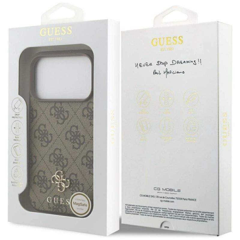 Etui Guess 4G Small Classic Logo MagSafe na iPhone 17 Pro - brązowe - obrazek 8