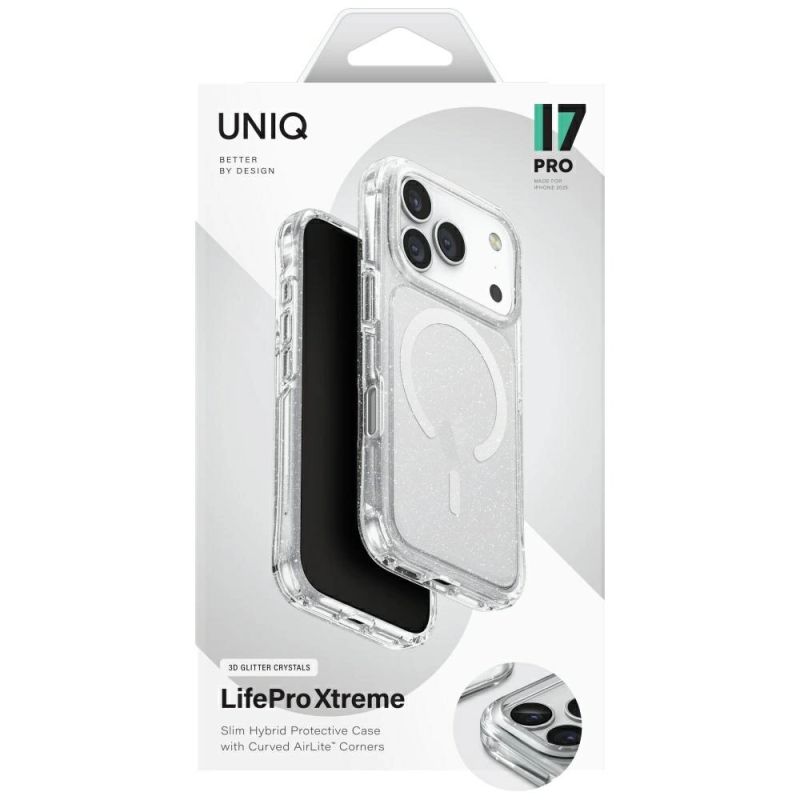 Etui UNIQ LifePro Xtreme Magclick Charging do iPhone 17 Pro - przezroczysty-brokat - obrazek 6